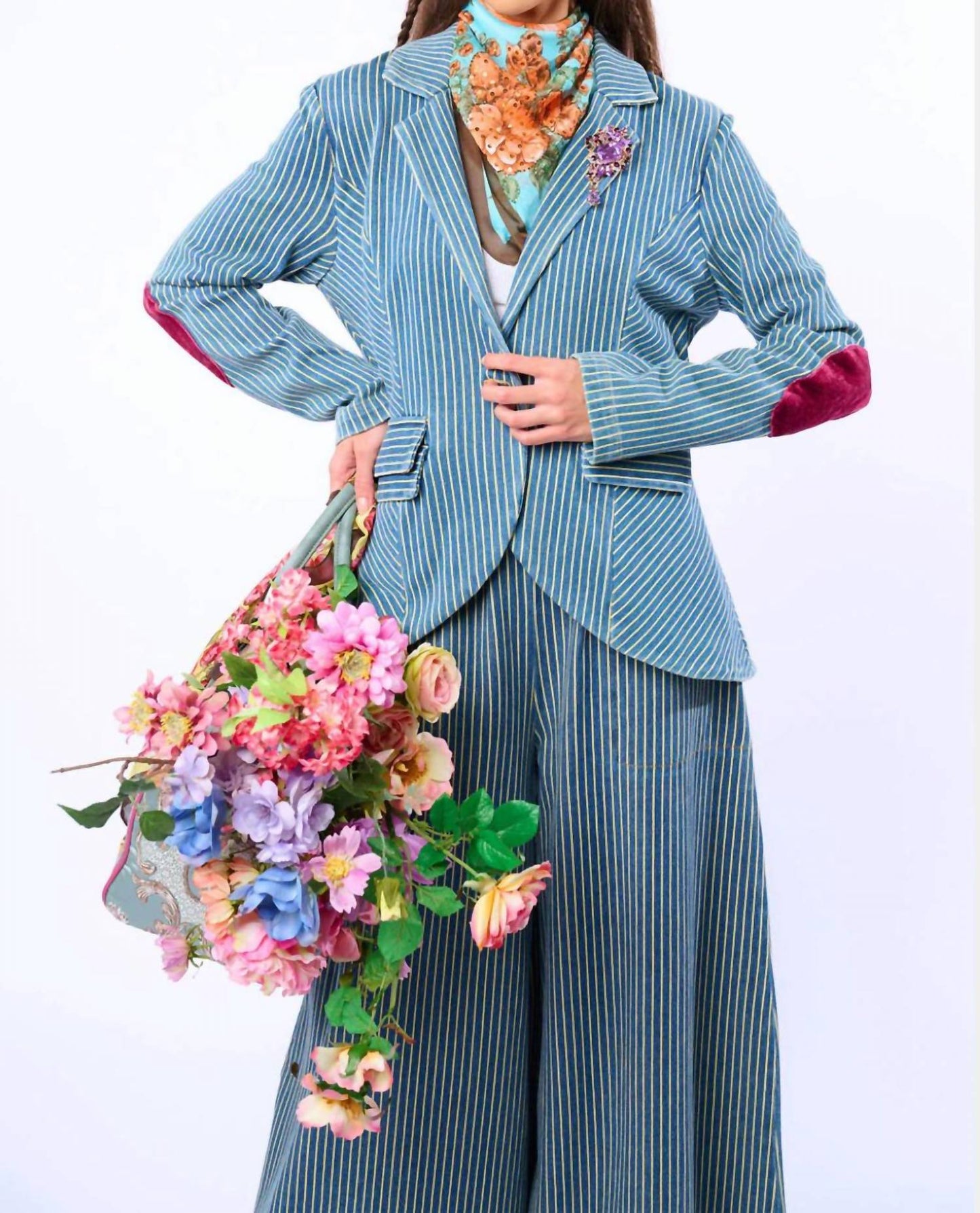 Aratta - Alaia Striped Denim Blazer