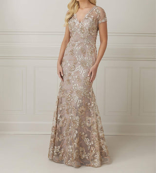 Christina Wu - Vestido longo bordado com lantejoulas