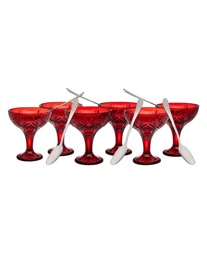Conjunto de degustação e bebida Godinger Dublin vermelho, 12 peças