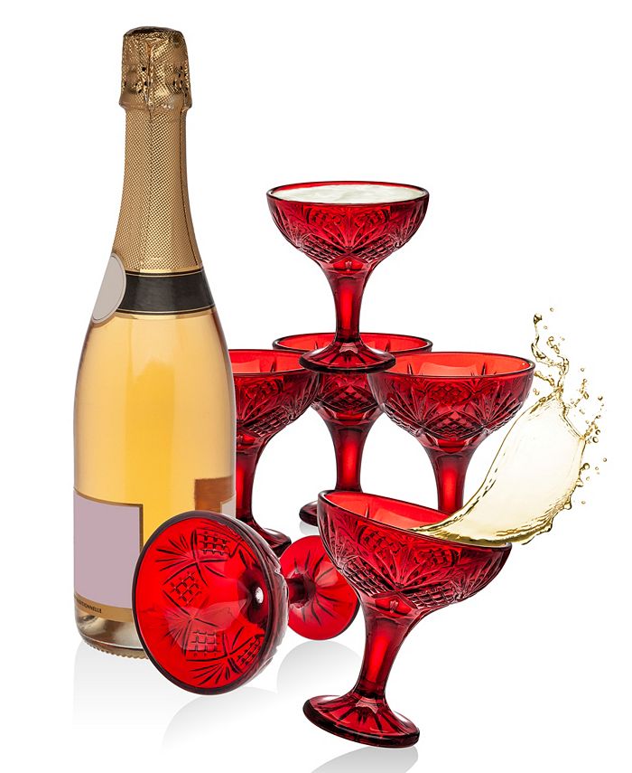 Conjunto de degustação e bebida Godinger Dublin vermelho, 12 peças
