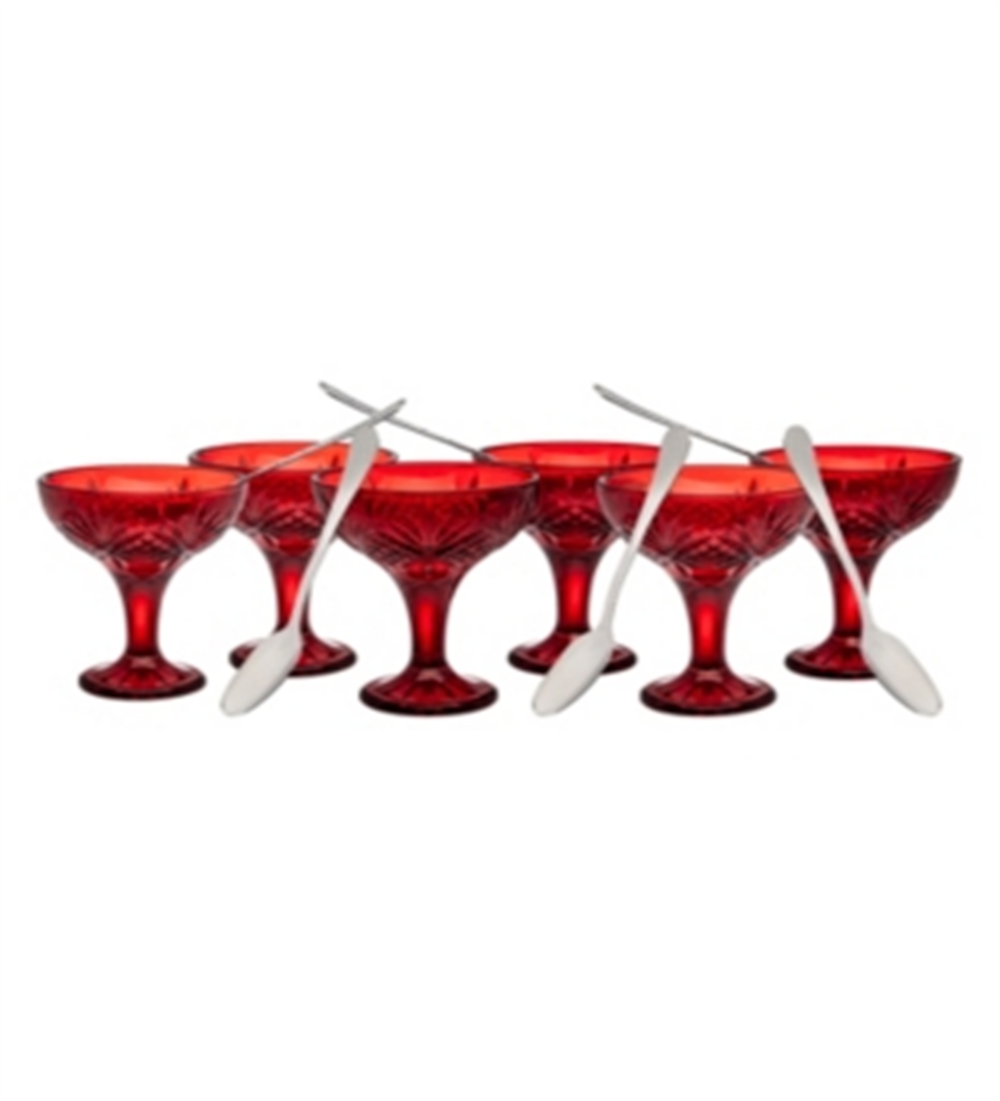 Conjunto de degustação e bebida Godinger Dublin vermelho, 12 peças