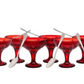 Conjunto de degustação e bebida Godinger Dublin vermelho, 12 peças