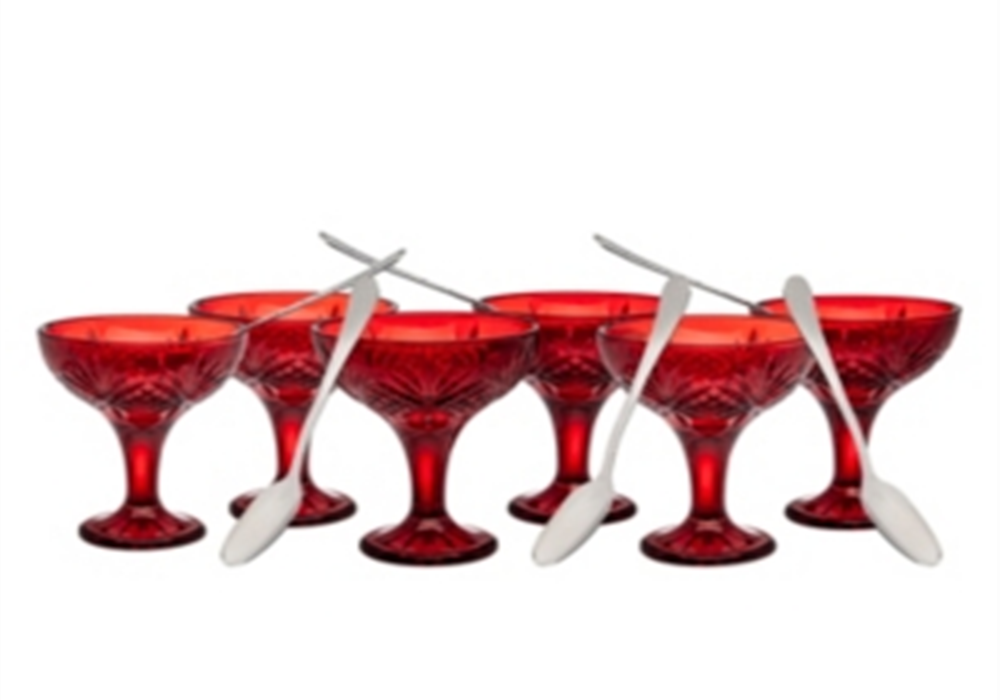 Conjunto de degustação e bebida Godinger Dublin vermelho, 12 peças