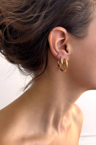 Astor & Orion - Women's Crescent Large Hoops Earrings