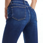 Bayeas - High Rise Straight Raw Hem Jeans
