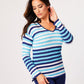 French Kyss - Color Block V-Neck Top