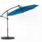 10ft Solar LED Offset Hanging Market Patio Umbrella (Dark Blue)