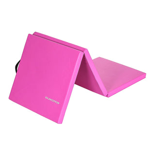 Tapete de ginástica dobrável BalanceFrom Fitness GoGym de 2 polegadas de espessura, triplo, rosa