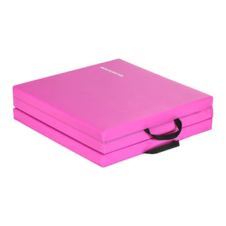 Tapete de ginástica dobrável BalanceFrom Fitness GoGym de 2 polegadas de espessura, triplo, rosa