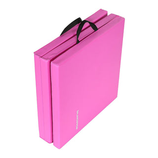 Tapete de ginástica dobrável BalanceFrom Fitness GoGym de 2 polegadas de espessura, triplo, rosa