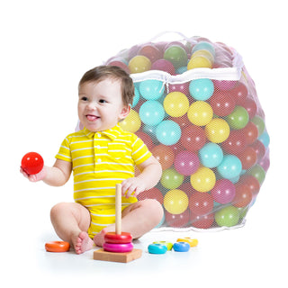 Bolas de brinquedo BalanceFrom Fitness de 2,3 pol. à prova de esmagamento com bolsa de armazenamento, multicoloridas