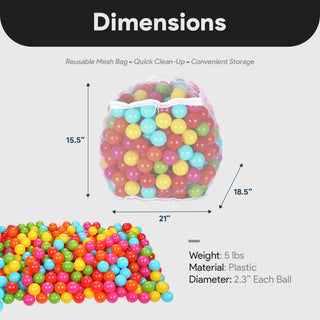 Bolas de brinquedo BalanceFrom Fitness de 2,3 pol. à prova de esmagamento com bolsa de armazenamento, multicoloridas