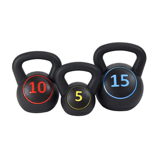 Pesos de exercícios de fitness com kettlebell de pegada ampla BalanceFrom, 5, 10 e 15 libras