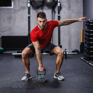 Pesos de exercícios de fitness com kettlebell de pegada ampla BalanceFrom, 5, 10 e 15 libras
