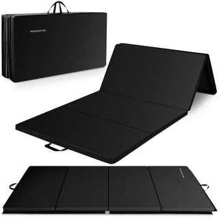 BalanceFrom Fitness 120 x 48" All Purpose Folding Gymnastics Exercise Mat, Black