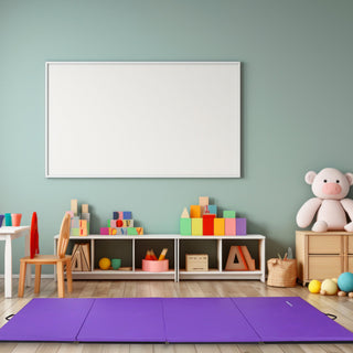 Tapete de ginástica dobrável multiuso BalanceFrom Fitness GoGym 120x48 pol., roxo