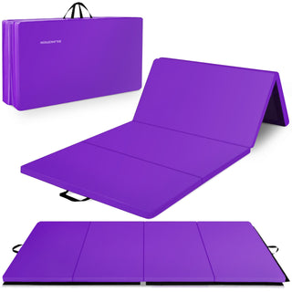 Tapete de ginástica dobrável multiuso BalanceFrom Fitness GoGym 120x48 pol., roxo