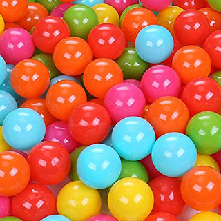 Bolas de brinquedo BalanceFrom Fitness de 2,3 pol. à prova de esmagamento com bolsa de armazenamento, multicoloridas