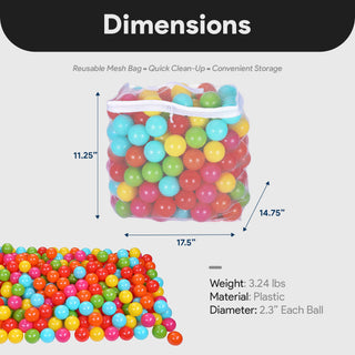 Bolas de brinquedo BalanceFrom Fitness de 2,3 pol. à prova de esmagamento com bolsa de armazenamento, multicoloridas