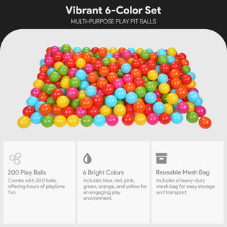 Bolas de brinquedo BalanceFrom Fitness de 2,3 pol. à prova de esmagamento com bolsa de armazenamento, multicoloridas