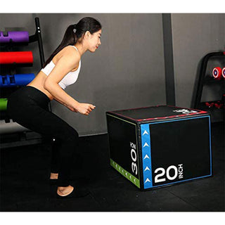 BalanceFrom Fitness 3 em 1 Caixa de espuma pliométrica de 60 libras para exercícios de salto, preta