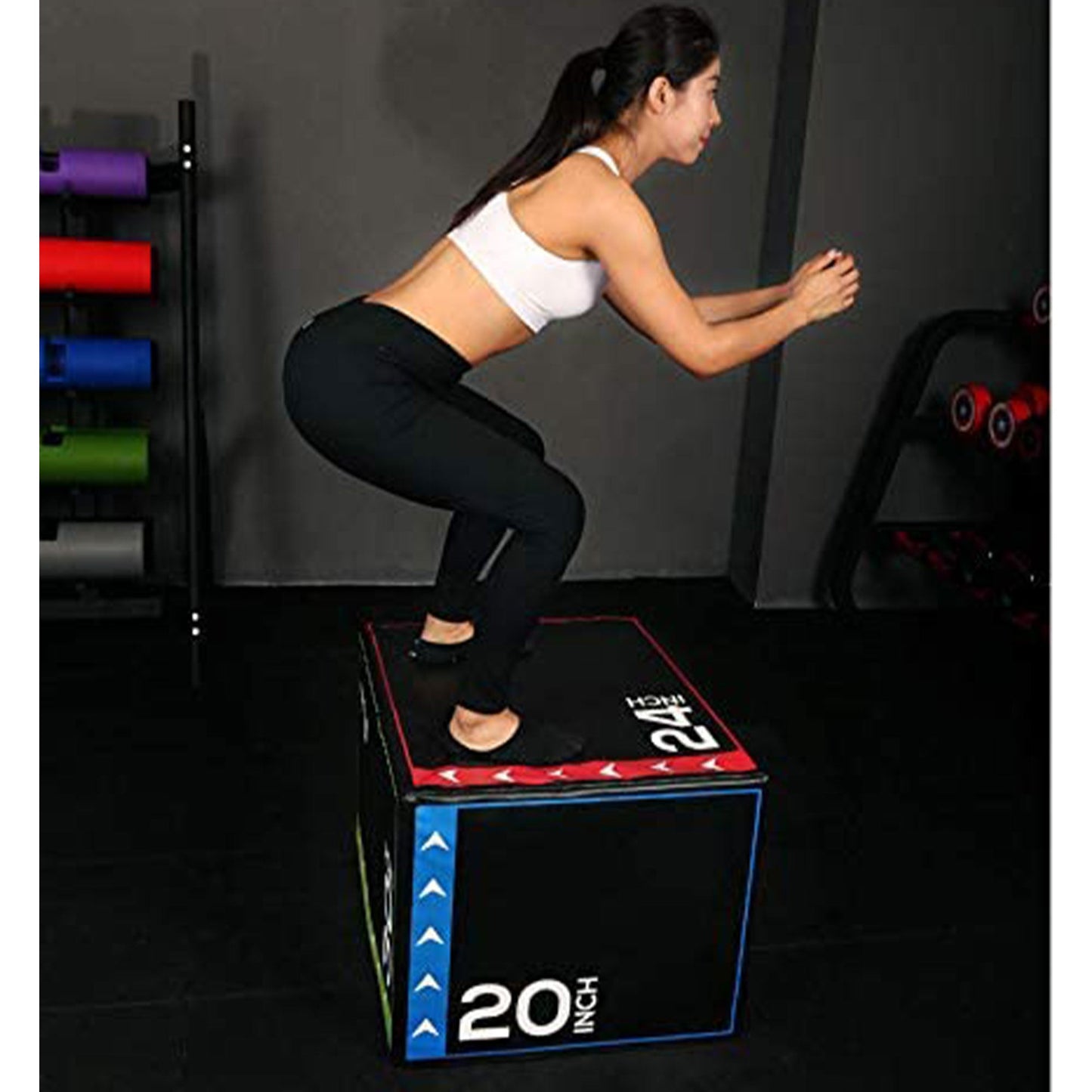 BalanceFrom Fitness 3 em 1 Caixa de espuma de 60 lb para exercícios de salto, preta (danificada)