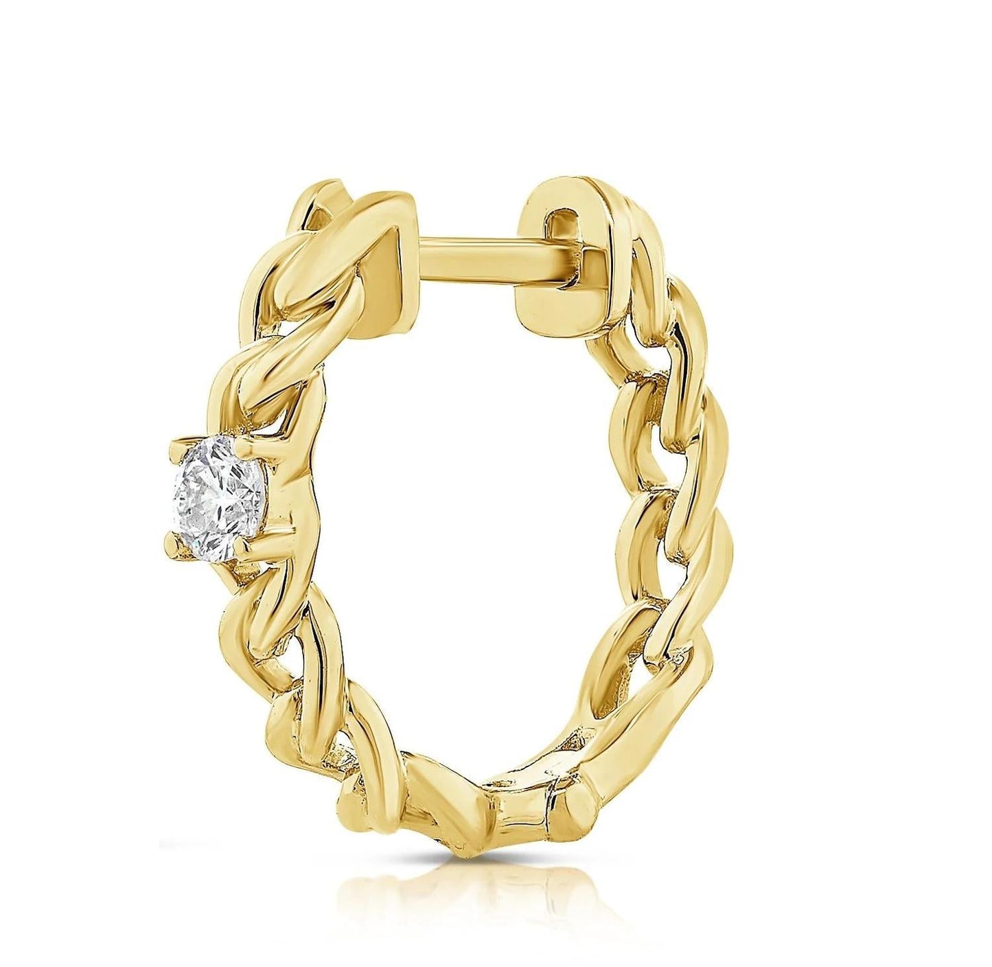 Diana M Jewels - 1.92gr Huggie Earrings With 0.12ct Diamonds