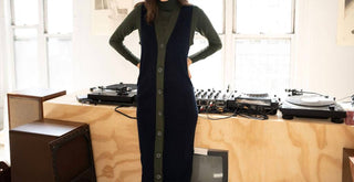Mima Rosso - Green Knit Colorblock Vest Dress