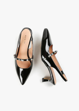 All Black - Salto alto feminino estilo Tiffany Princess