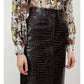 Topshop - Croc Embossed Vinyl Faux Leather Pencil Skirt