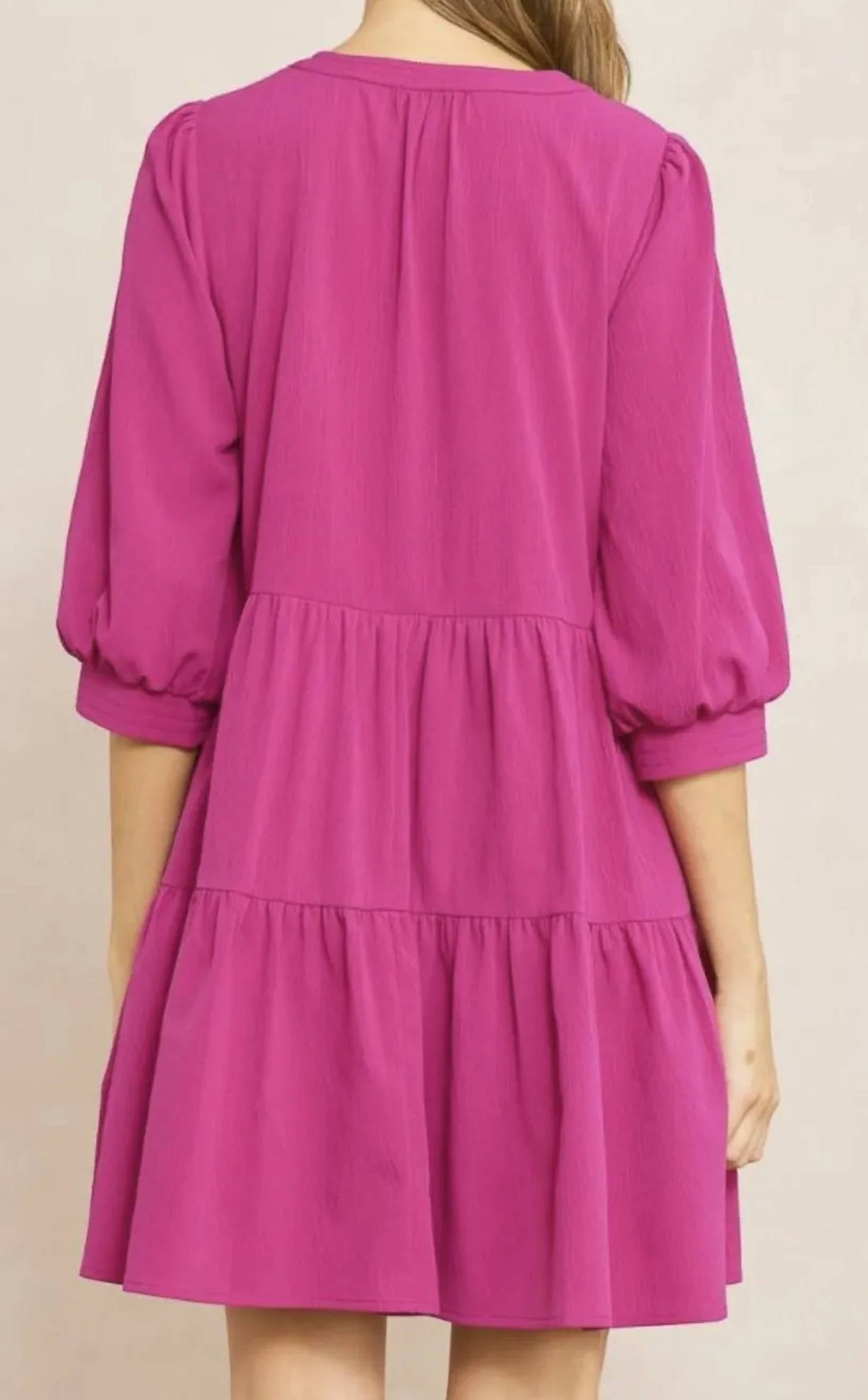 Entro - Tiered Button Dress