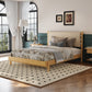 Premium Rubber Wood Platform Bed Frame, Queen Size with Headboard