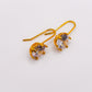 Elegantes gotas douradas brilhantes – Brincos luxuosos banhados a ouro