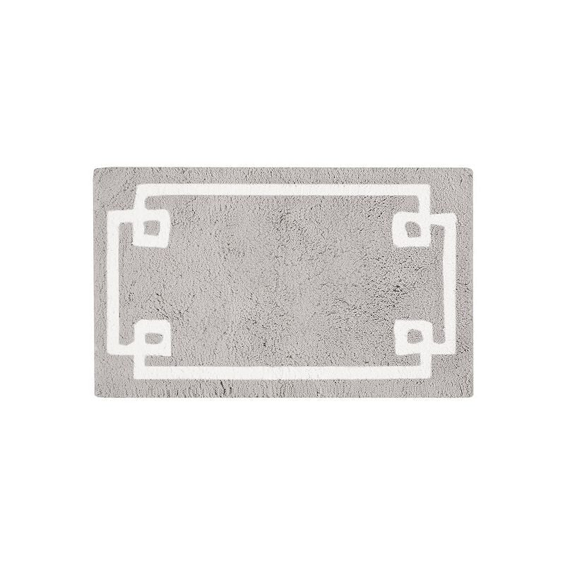Geometric Cotton Tufted Bath Rug Gray  24x40