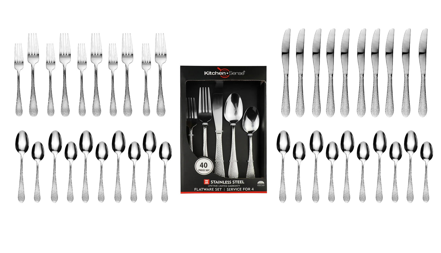 Conjunto de talheres de aço inoxidável com 40 peças para 8 pessoas 