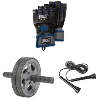Everlast Powercore Bolsa de treinamento fitness autônoma para serviços pesados ​​com kit, azul