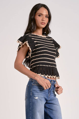 Elan - Crochet Frills Top