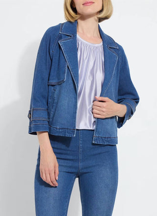 Lysse - Sobretudo curto jeans feminino