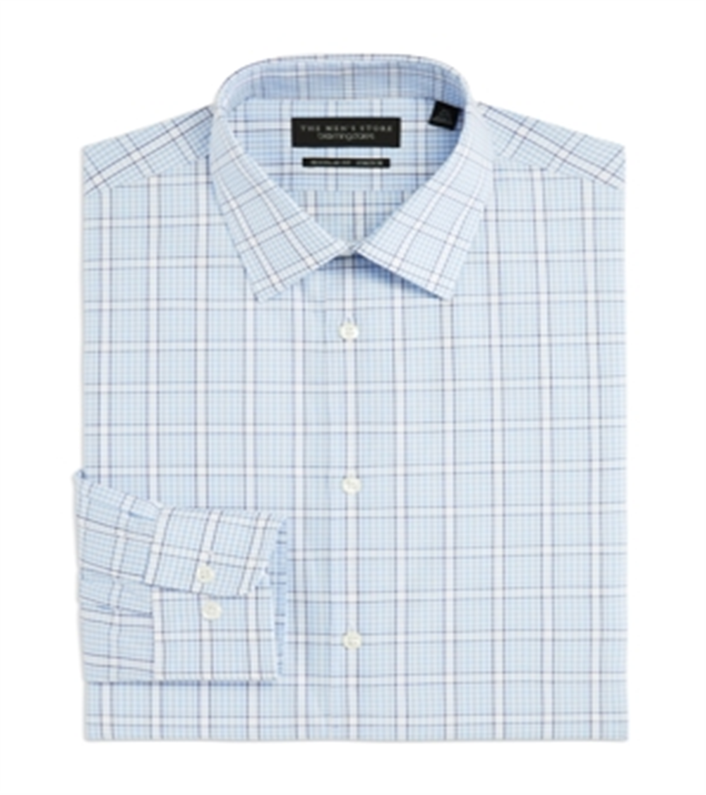 Camisa social masculina da Bloomingdale's, de algodão elástico, com ajuste regular, 16,5 x 34-35