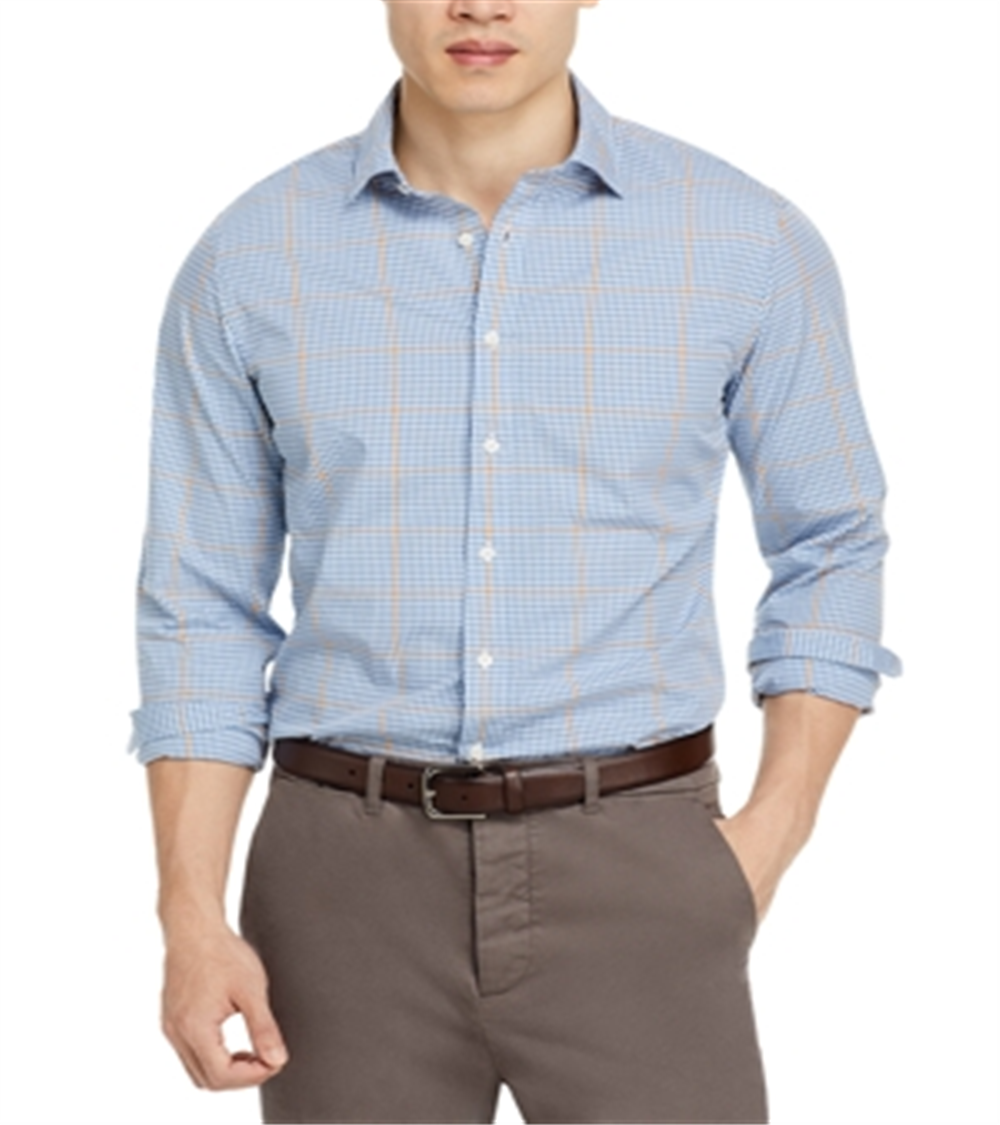 Camisa Masculina Slim Fit Stretch Casual Azul Marinho da Bloomingdale's