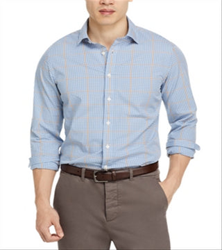 Camisa Masculina Slim Fit Stretch Casual Azul Marinho da Bloomingdale's