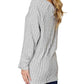 Basic Bae - Chic Ribbed Round Neck Slit Tee