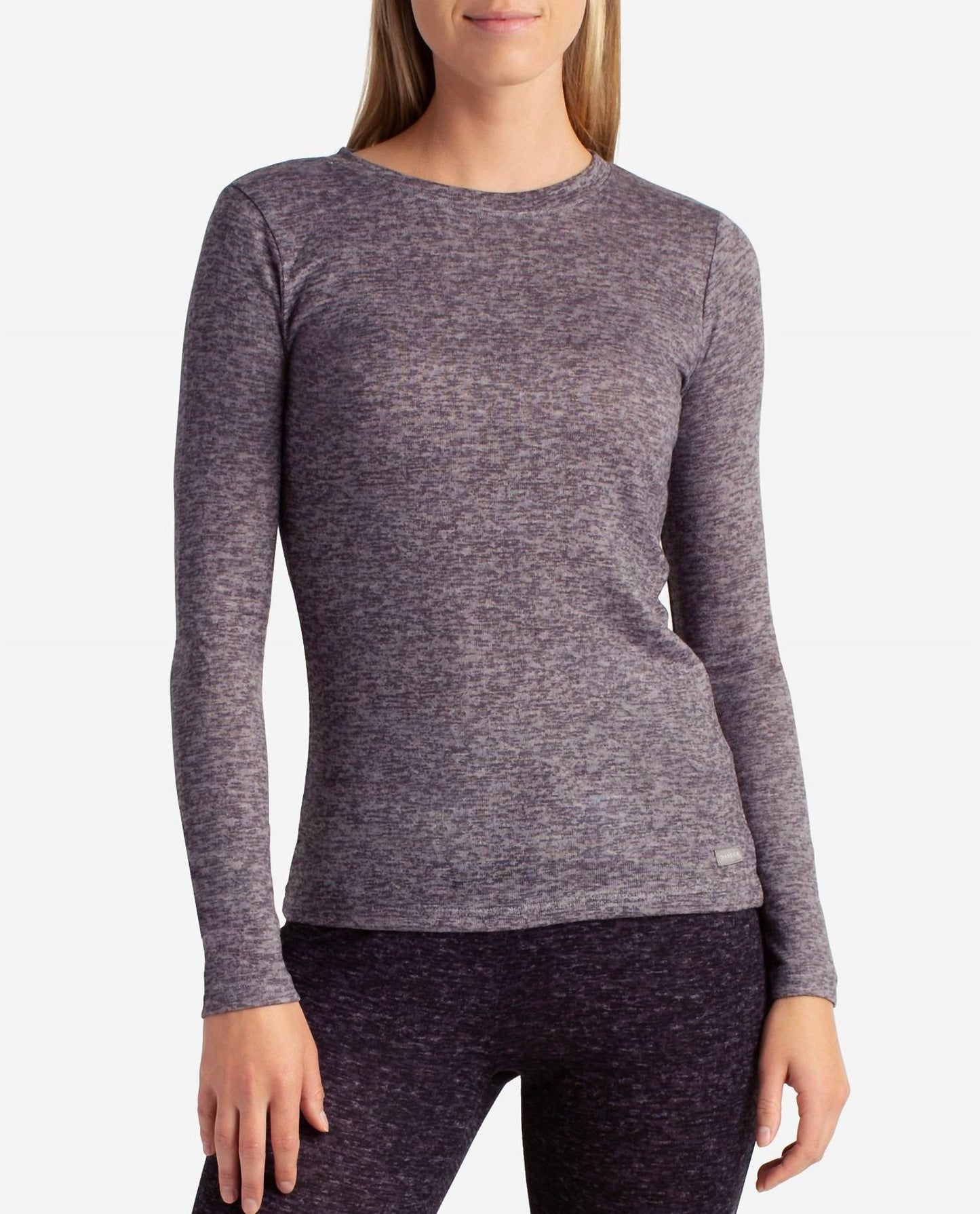 Danskin - 2-pack Long Sleeve Hacci Crew Neck Layering Top