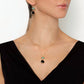 Avenue Chic - Women's Two Drop Oval Orchid Necklace