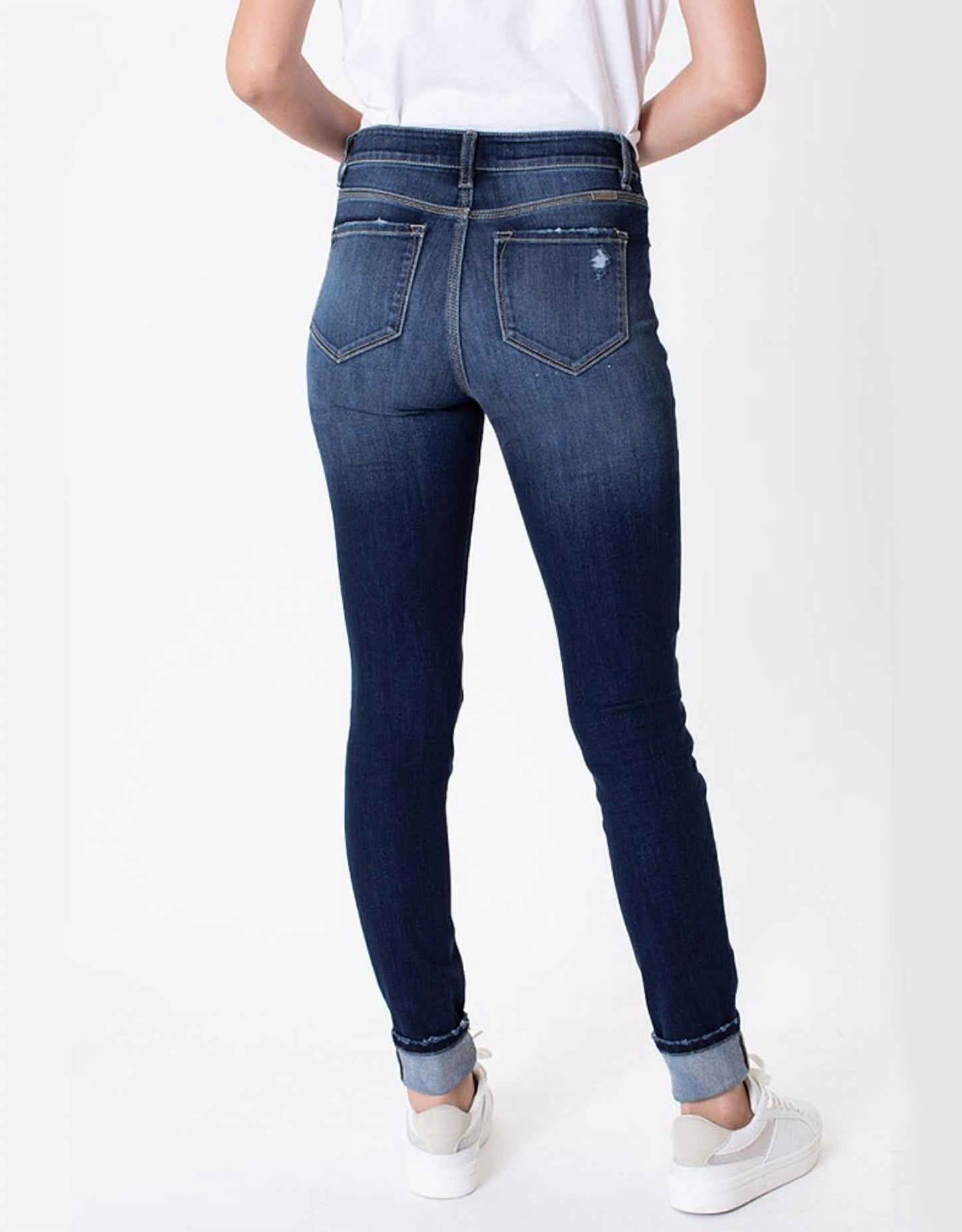 Kancan - High Rise 4-button Super Skinny Distressed Jean