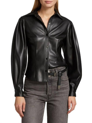 En Saison - Rylee Faux Vegan Leather Top