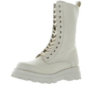 Steve Madden - Botas de combate femininas de couro Ebba