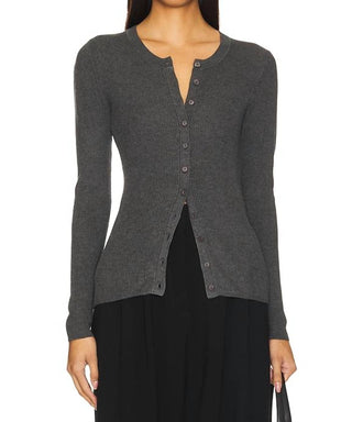 Enza Costa - Women's Sweater Rib Fitted Cardigan