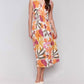 Charlie B - Printed Sleeveless V-neck Dress With Ruching At Empire Waist