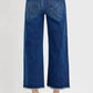 Trendsi - Risen Raw Hem Wide Leg Attached Buckle Jeans